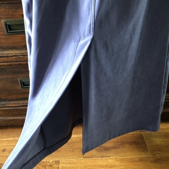 Vintage Alfred Dunner blue faux suede button front maxi skirt in size 12 - Picture 3 of 7